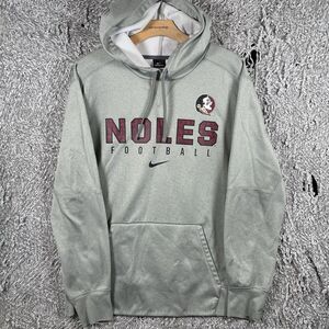 FSU FLORIDA STATE SEMINOLES HOODIE MENS LARGE NIKE THERMA-FIT GRAY NCAA GO NOLES